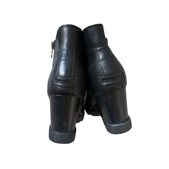 SOREL Joan Uptown Zip Wedge Leather Boots size 11 Black - Picture 11 of 12